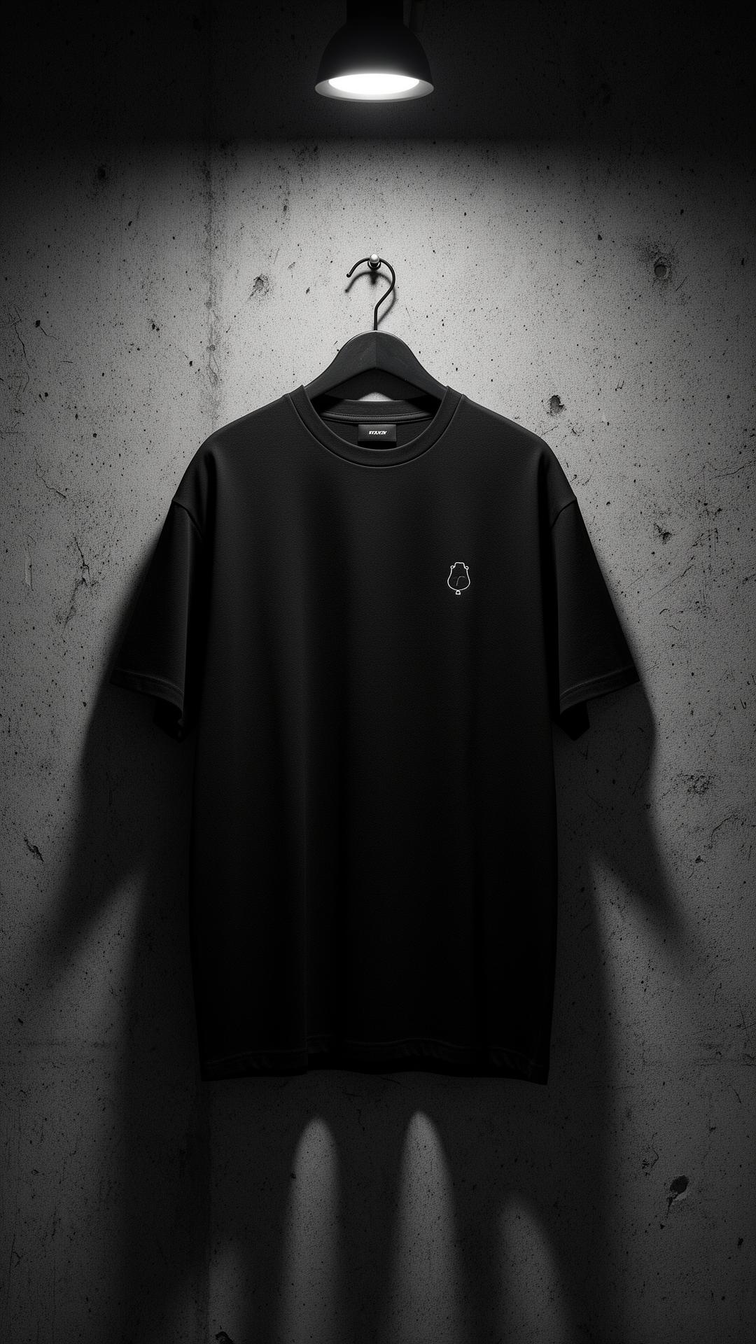 Heavyweight black tee with embroidered mark